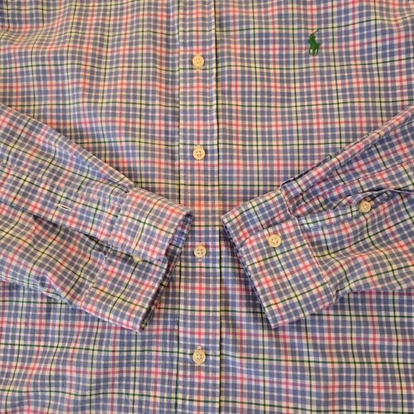 Ralph Lauren Mens Plaid Classic Fit Cotton Button Down Shirt Multicolor Large - Picture 6 of 10